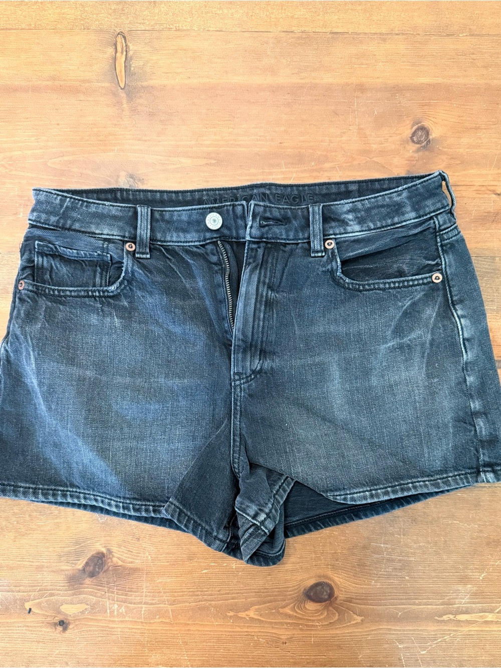 American Eagle Outfitters Washed Black Denim Shorties
